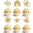 24 Stück Hummel Cupcake Toppers – Bienen-Motiv Für Geburtstag, Baby Shower & Party-Deko
