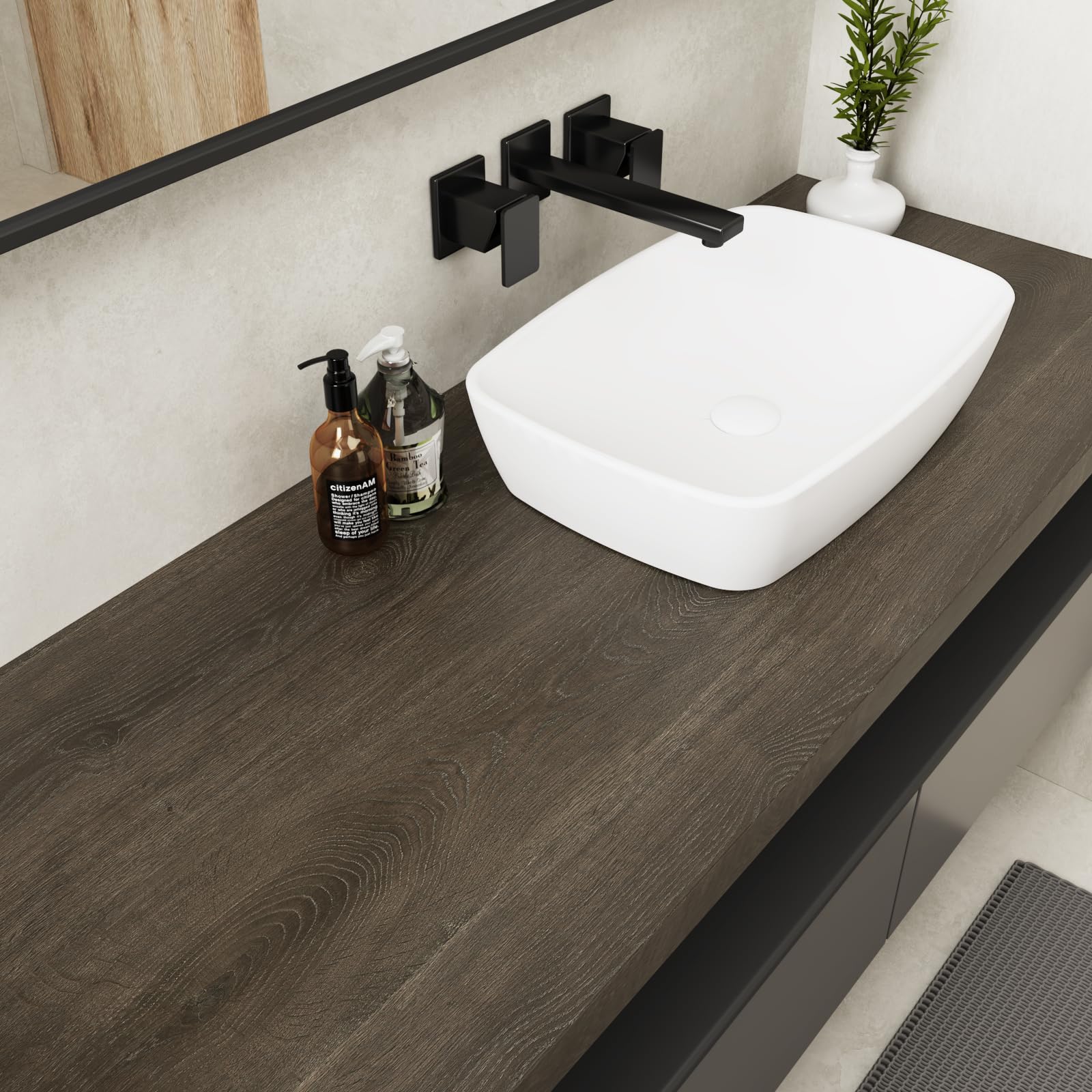 VaryPaper Dark Brown Wood Effect Peel and Stick Wallpaper 40cmx200cm Thick Wood Effect Sticky Back Plastic Vinyl Wrap for Kitchen Cupboards Counter Top Vinyl Covering Tabletops Furniture Wrap