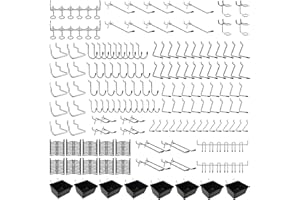 Dobures 258PCS Pegboard Hooks, Pegboard Accessories Organizer Kit, Pegboard Set for Tools,1/8 and 1/4 inch Pegboard Hooks Assortment, Peg Board Hooks, Peg Board Bins, Peg Locks