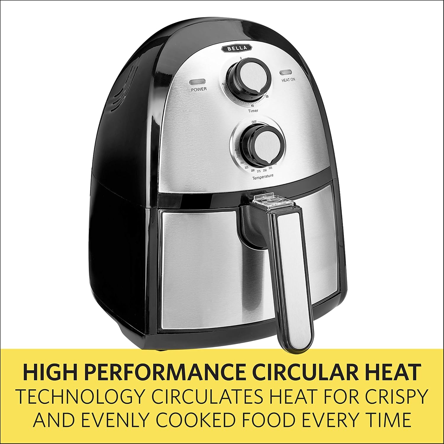 BELLA 14752 2 6 Quart Electric Hot Air Fryer With Removable Dishwasher