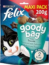 FELIX Goody Bag Seaside Mix Cat Treats 200g x5 Salmon Pollock Trout