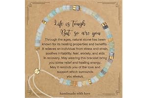 Plumiss Boho Inspirational Gifts Bracelets for Women,Handmade Unique Energy Natural Stone Beaded Strand Wrap Bracelet Jewelry Gift