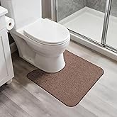 Bosap Toilet Rugs U Shaped Bathroom Rug,Machine Washable Non Slip Quick Dry Super Absorbent Ultra Thin Toilet Mats for Bathroom Toilet.Brown,1'8"x2'(20x24inch)