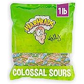 WARHEADS Colossal Sours Giant Sour Sweet Candy 1 lb Bulk Bag | Oversized Pieces Deliver A Unique Crunchy Texture And Are Great Additions To Candy Jars, Parties, And Themed Events.
