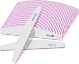BLESWIN Professional Nail Files 25pcs 180/240 Grit Double Sided Emery Board