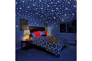 MAFOX Glow in The Dark Stars for Ceiling or Wall Stickers - Glowing Wall Decals Stickers Room Decor Kit - Galaxy Glow Star Set and Solar System Decal for Kids Bedroom Decoration