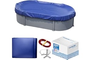 YANKEE POOL PILLOW Pool Cover for Oval Pool | 12 x 24-ft |Extra Thick & Durable Above-Ground Pool Cover | Sapphire Series of Premium Cold- and UV-Resistant | Above-Ground Pool Protection | by Yankee