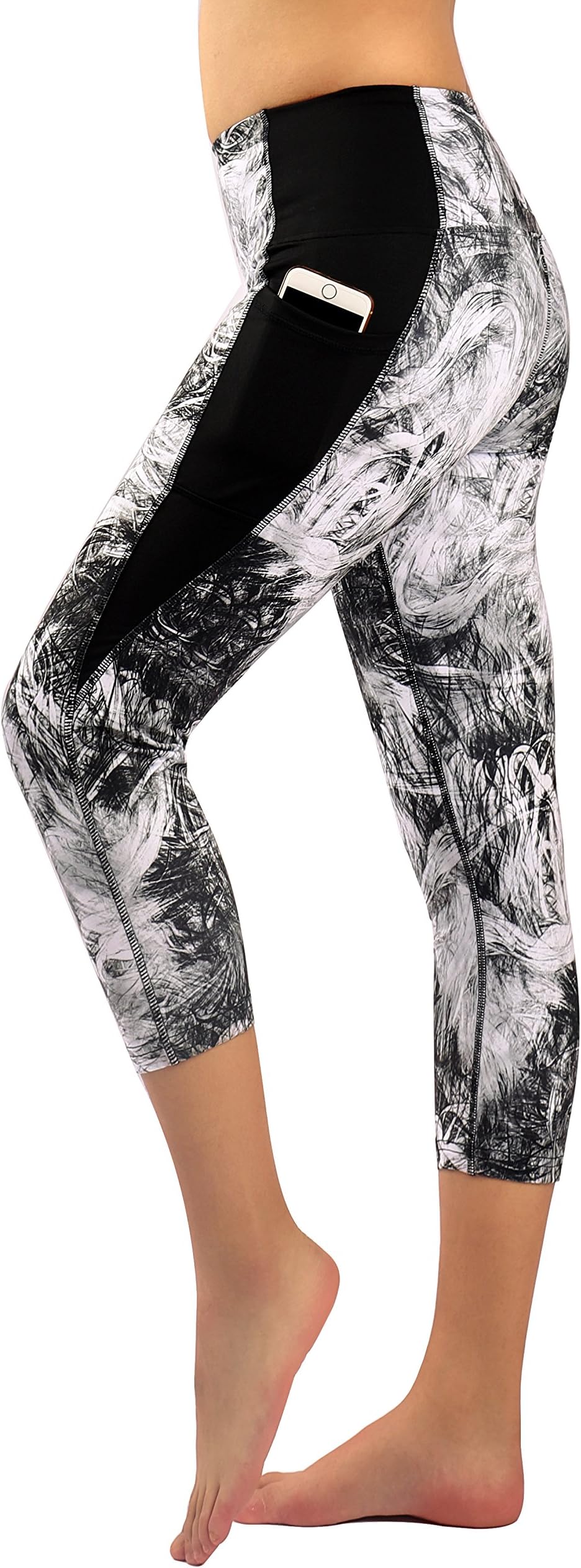 Women's Capri Yoga Pants Exercise Running Workout Leggings with Pockets