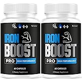 (2 Pack) Iron Boost Pro Capsules - Official Iron Boost Pro Advanced Supplement Support Pills - Maximum Strength, Natural IronBoost Pro for Overall Health & Wellness Reviews, 120 Capsules for 2 Months