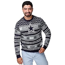 FOCO Standard NFL Big Logo Ugly Sweater, Team Color