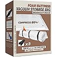 Twin Size Mattress Vacuum Bag for Memory Foam/Latex Mattress Upto 14 Inch, Moving Shipping and Storage, Waterproof and Airtight with 3 Adjustable Straps