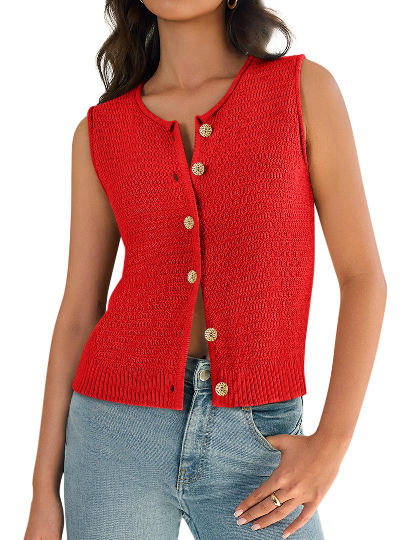 Womens Sweater Vest 2025 Trendy Casual Knit Sweater