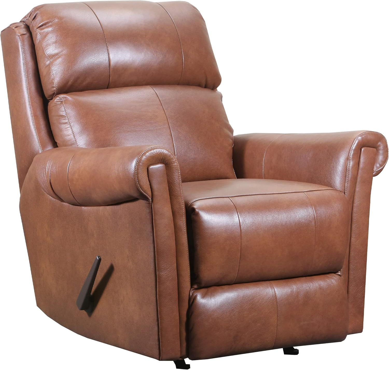 Brand – Ravenna Home Tamarack Rocker Recliner, 34"W, Leather, Amber: Furniture & Decor