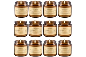 12 Pack Scented Candles - 3.5 oz Scented Candles Fine Gift Set - Soy Wax with Essential Oils - Great Gift for Women, Mothers,