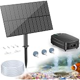 POPOSOAP 2W Solar Pond Aerator, Solar Air Pump for Pond with 1500 mAh Battery Backup, 3 Modes &amp; Separated Solar Panel for Small Outdoor Pond Fish Tank Hydroponics P9215