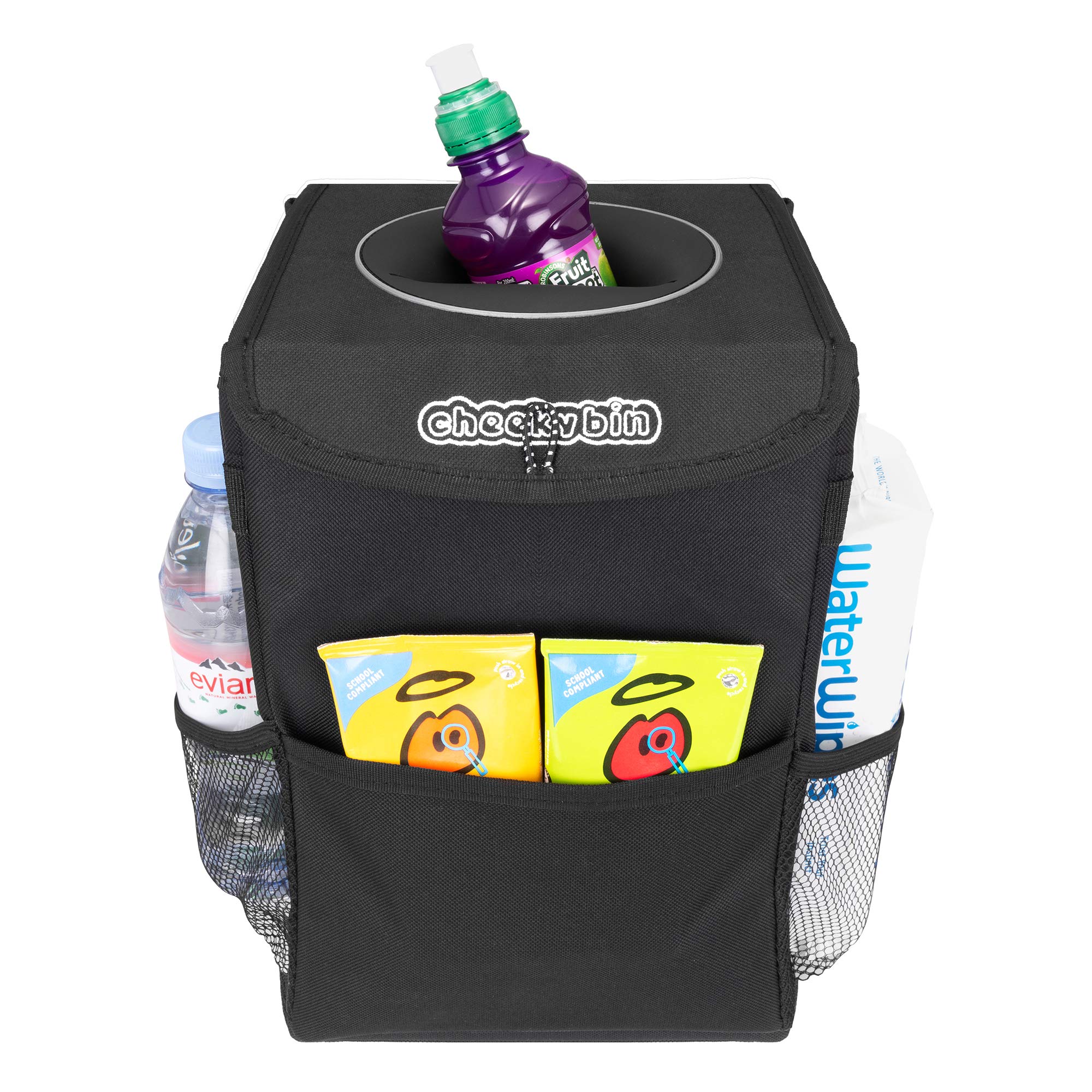 CheekyBoo CheekyBin Car Bin - 13 Litre Leakproof Car Rubbish Bin for Kids and Families, Fits Cars and Vans, Collapsible, Wipe-Clean PEVA Lining, Back Seat or Boot