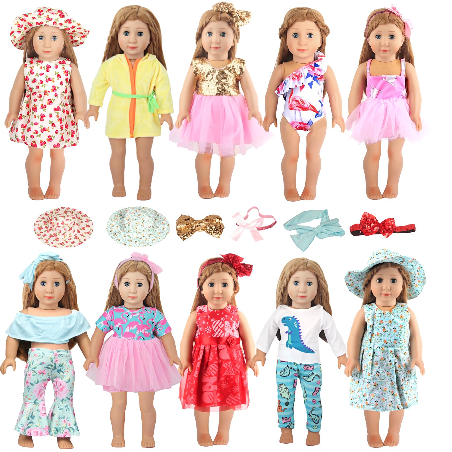 Mua MSYO 18-Inch Doll Clothes and Accessories,10 Sets Cute Doll ...