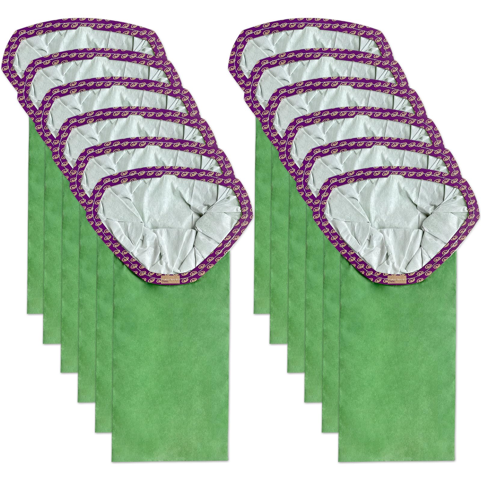 Photo 1 of 12 Pack 107313 Micro Filter Bags Replacement for ProTeam 10 Quart Backpack Vacuum: Super Coach Pro 10, GoFit 10, #107313 Open Triangular Collar