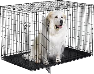 New World Folding Metal Dog Crate; Single Door & Double Door Dog Crates