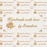Ysleen Gold 20 Pcs Handmade with Love by Grandma Labels Tag for Sewing