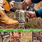 Ohuhu Rocket Stainless Steel Camping Stove Wood Alcohol Portable Outdoor Cooking view 4