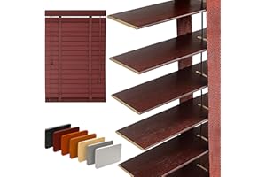 YUUNIQEX 2" Slats Wood Blinds for Indoor Windows: Solid Wooden Blackout Blinds & Shades,Black Out Privacy Horizontal Blinds for Home Bedroom Bathroom Living Room Windows and Doors 23" WX48 H Red