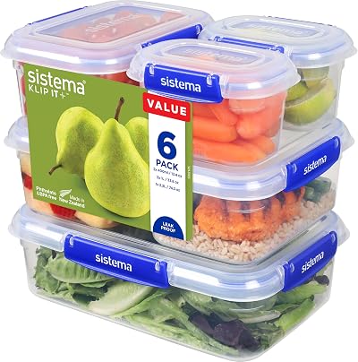Sistema KLIP IT PLUS 2.2L Leakproof Food Storage Containers Set - 6 Count