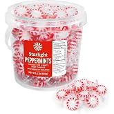 Starlight Peppermint Candy 2lb Bucket - Individually Wrapped Mints, Red &amp; White Bulk Hard Candy for Office, Parties &amp; Christmas Treats (Approx 160 Pcs)