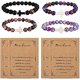 4 Pcs Cross Bracelets with Always Remember Cards, Christmas Gifts for Teens Girl Gift Trendy Stuff,Stocking Stuffers for Teen Girls,Christian Bracelets Sobriety Gifts for Men Women Girl Boy Gift Ideas