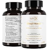 Stellar Health Clinical Mitochondrial Complex - Shilajit 5787mg Extract Equivalent NAD+ Booster - Ubiquinol CoQ10, Urolithin A, NR, PQQ, ALA, Astaxanthin - Energy, Focus, Strength - 60 Vegan Capsules