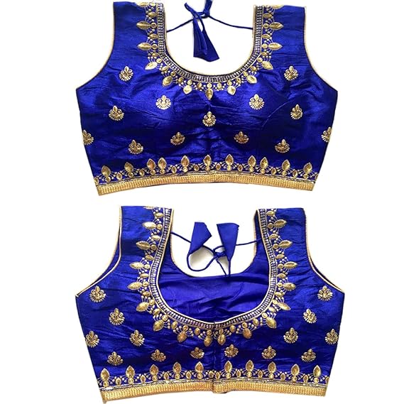 Women's Green Colour Handwork Zari Work Readymade Blouse For Saree And Lehenga Choli