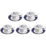 NARUMI ペレーネブルー ティーコーヒー兼用カップ&ソーサー(5客)200cc  陶磁器 40721-32304