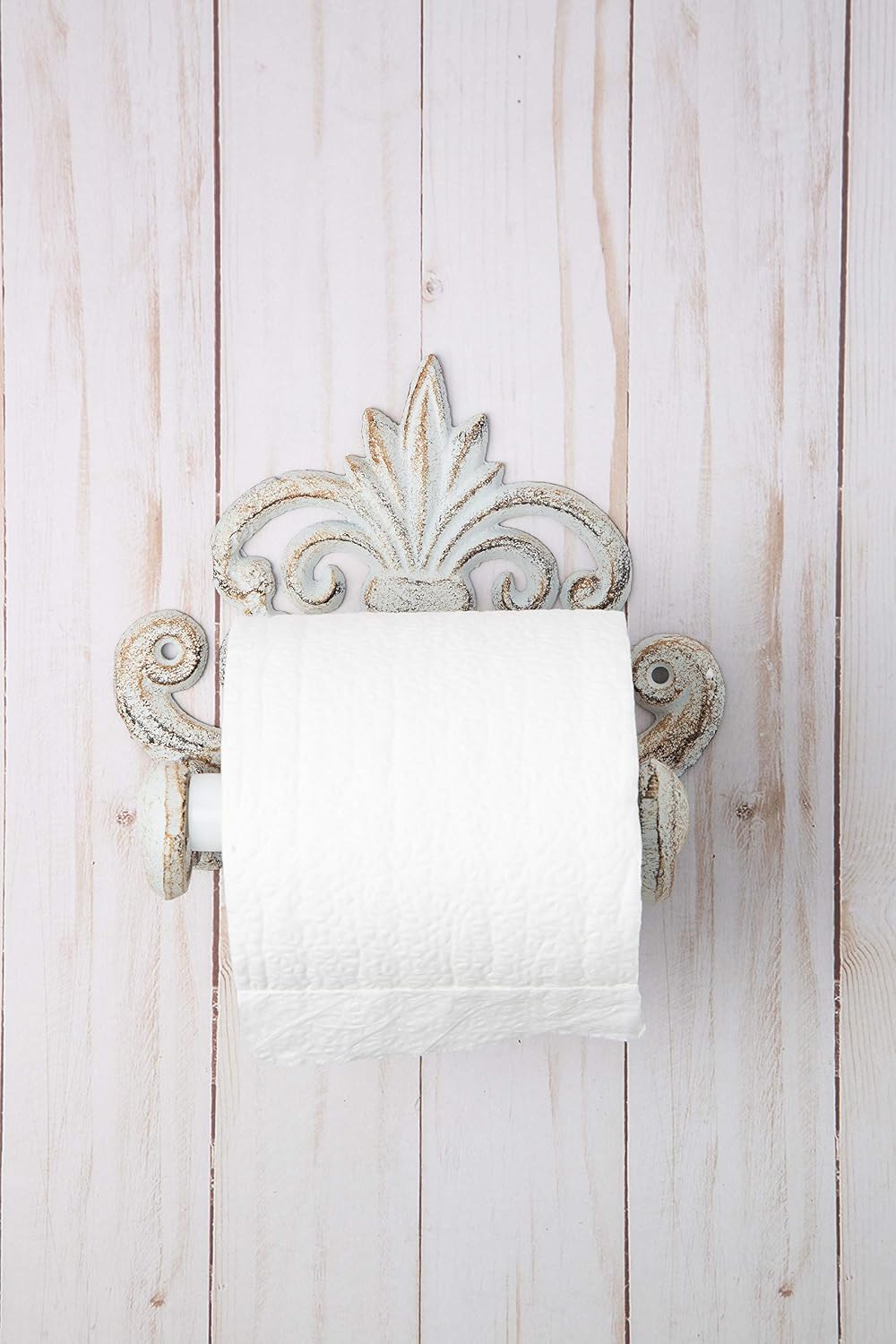 Fleur De Lis Cast Iron Toilet Paper Roll holder, Cast Iron Wall Mounted Toilet Tissue Holder, European Vintage Design - Image 3