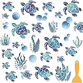 Fullhawl 30 Pcs Turtle Non Slip Shower Stickers, Cute Bathtub Safety | 30 Turtle Ocean Designs, Textured Grip Surface, Fun Bathroom Decor That Helps Improve Safety During Bath Time