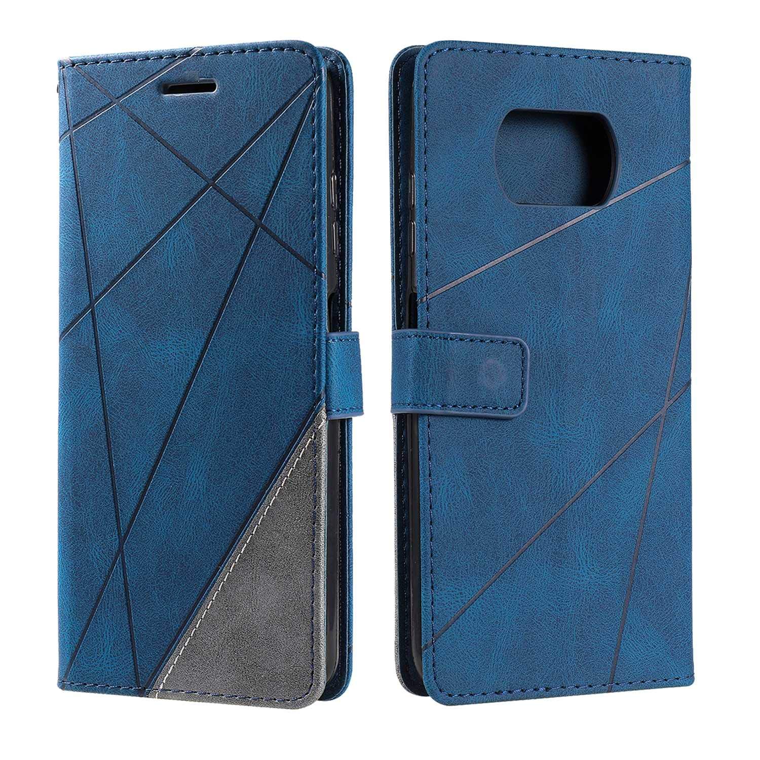 SONWO Case for Xiaomi Poco X3 NFC Case, Premium Leather Flip Wallet Case Magnetic Closure Card Slots Kickstand Phone Case for Xiaomi Poco X3 NFC, Blue