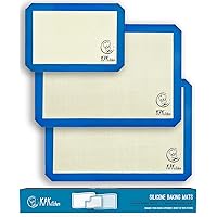 Silicone Baking Mats Set of 3 – 2 Half Cooking Mat + 1 Quarter Baking Mats For Cookie Sheets - Nonstick Silicone Baking…