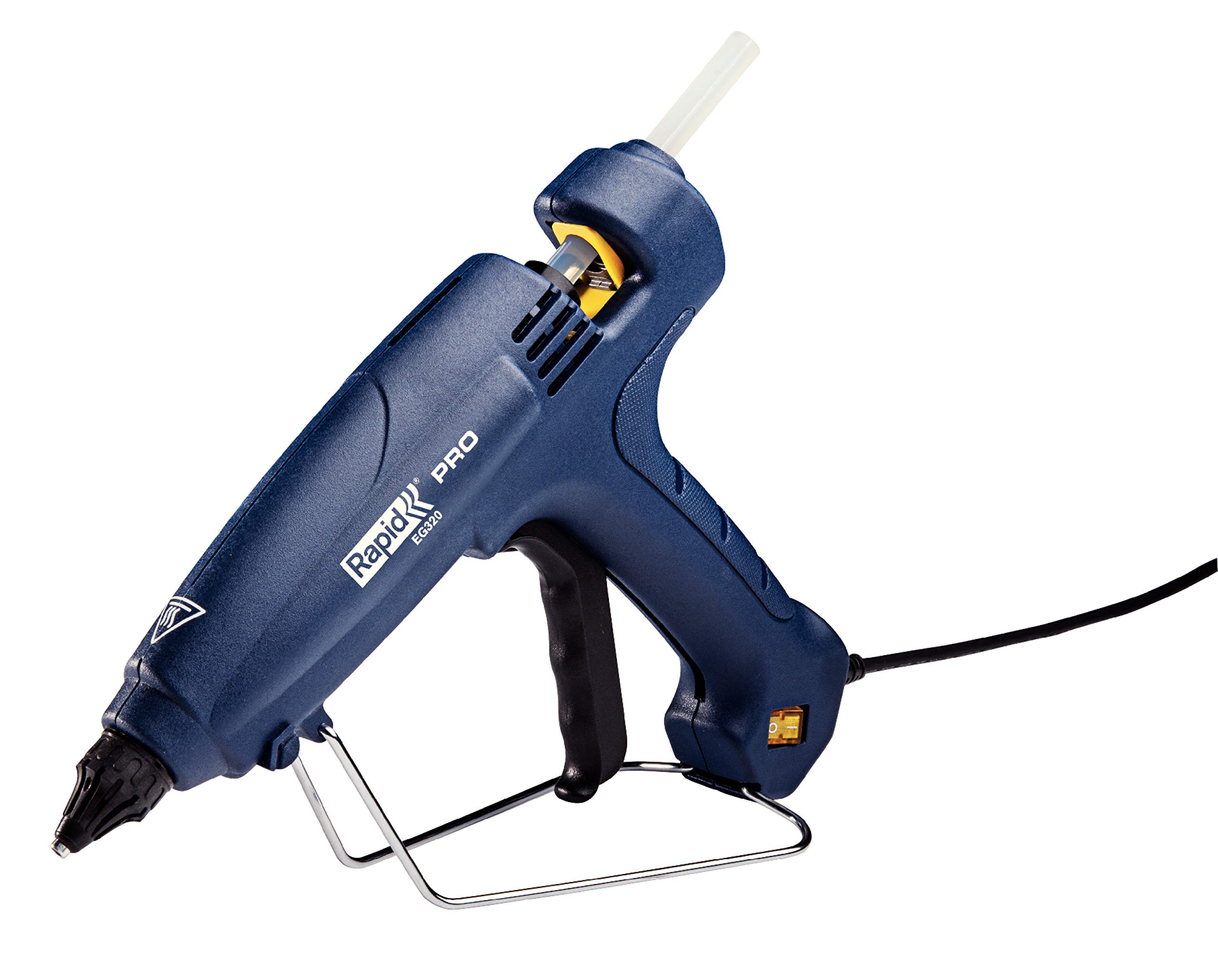 Rapid Hot Glue Gun EG320, 11-12mm Lightweight Glue Gun for Installation, 1000 g/hr Output, 195 °C Self-Regulated Temperature Control, Exchangeable Nozzle, 1.75m Cord (5000714)