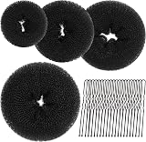 Teenitor Black Hair Bun Donut Set 4 Sizes with 20 Pins Ballet Bun Maker view 1