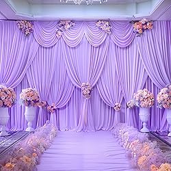 40ft x 10ft Wrinkle Free Lavender Wedding Backdrop
