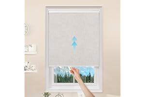 GENIMO 100% Blackout Roller Window Shades, Window Blinds Cordless with Thermal Insulated, UV Protection Fabric, Mini French Door Blinds for Home, Office, Bedroom, Easy to Install, White, 20" W X 75" H