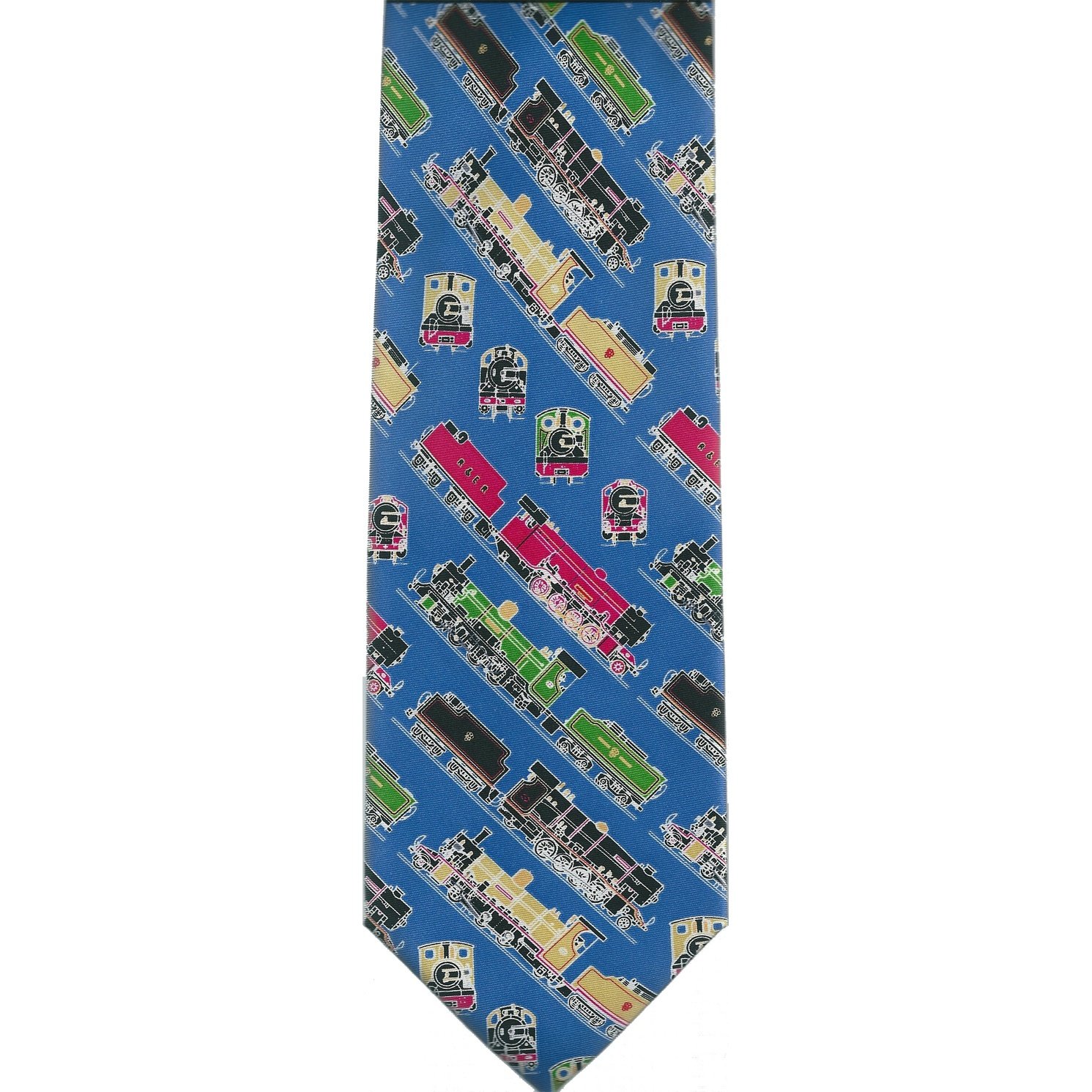 Tie studio Steam Trains Blue Silk Tie
