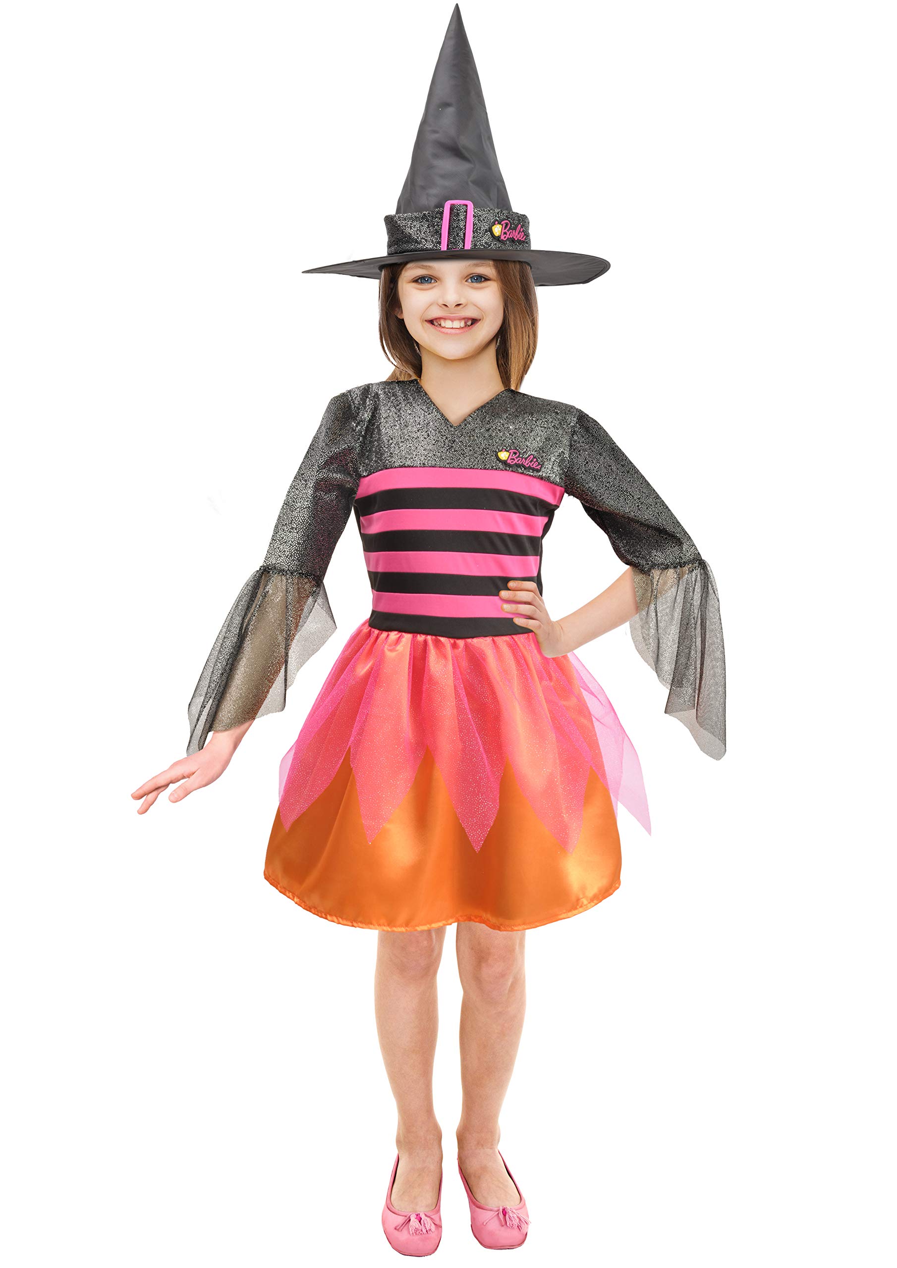 Barbie Halloween Costume for Kids: Official Barbie Doll Inspired Glamour Witch Dress Up, Perfect for Halloween and Role Play - Size 4-5 years