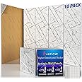 16 Pack Self-Adhesive Soundproof Wall Panels, 12 x 12 x 0.47 In Sound Proof Foam Panels for Walls, 1.2lb/ft³ High Density, Thicker 0.47in, Acoustic Panels, Noise Dampening Panels Studio Gray