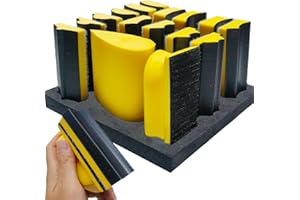 SACKORANGE 16 PCS Contoured Profile Sanding Block Set - Hook and Loop Foam Material Hand Sander Block- Interchangeable Assorted Convex & Concave Shapes for Sander Wood Woodworking Furniture, Auto Paint