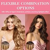 GOO GOO Tape In Hair Extensions 16inch 25g 10pcs 613 Blonde Ombre 9A view 6