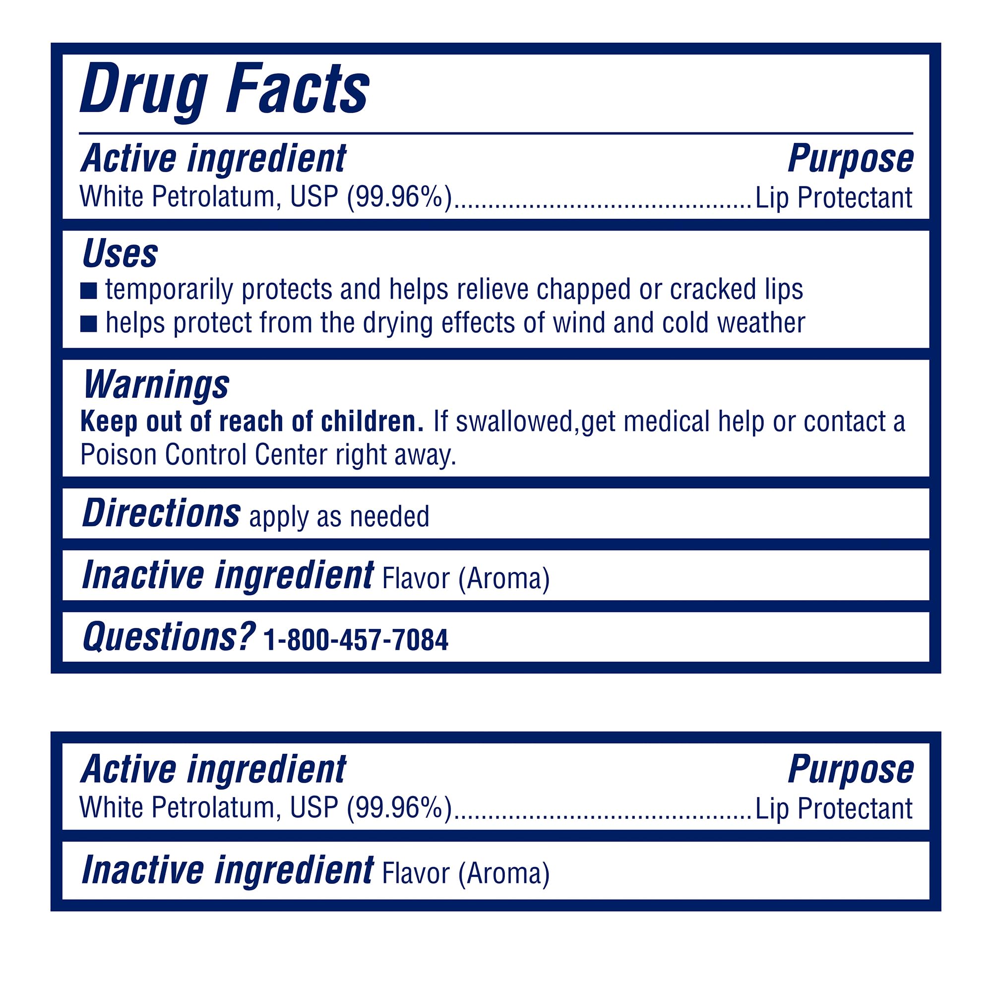 Vaseline Lip Therapy Advanced Healing Lip Balm Tube 2-Pack - White Petroleum Protectant, Moisturizer for Dry Lips, 0.35 Oz Ea