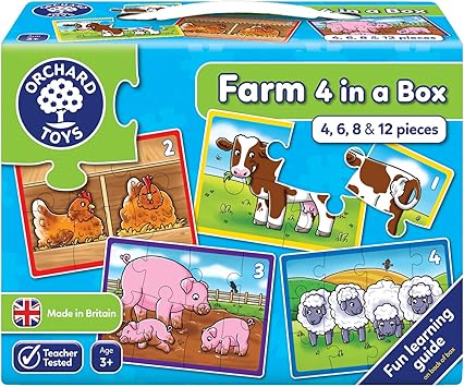 Orchard Toys Farm Four in a Box, Multi Color