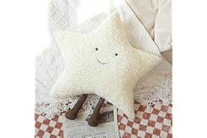 CONRTEMS Moon Star Sun Pillow Sofa Cushion | Decorative Lumbar Support Pillow | Soft Plush Decorative Pillow (15inches, Star)