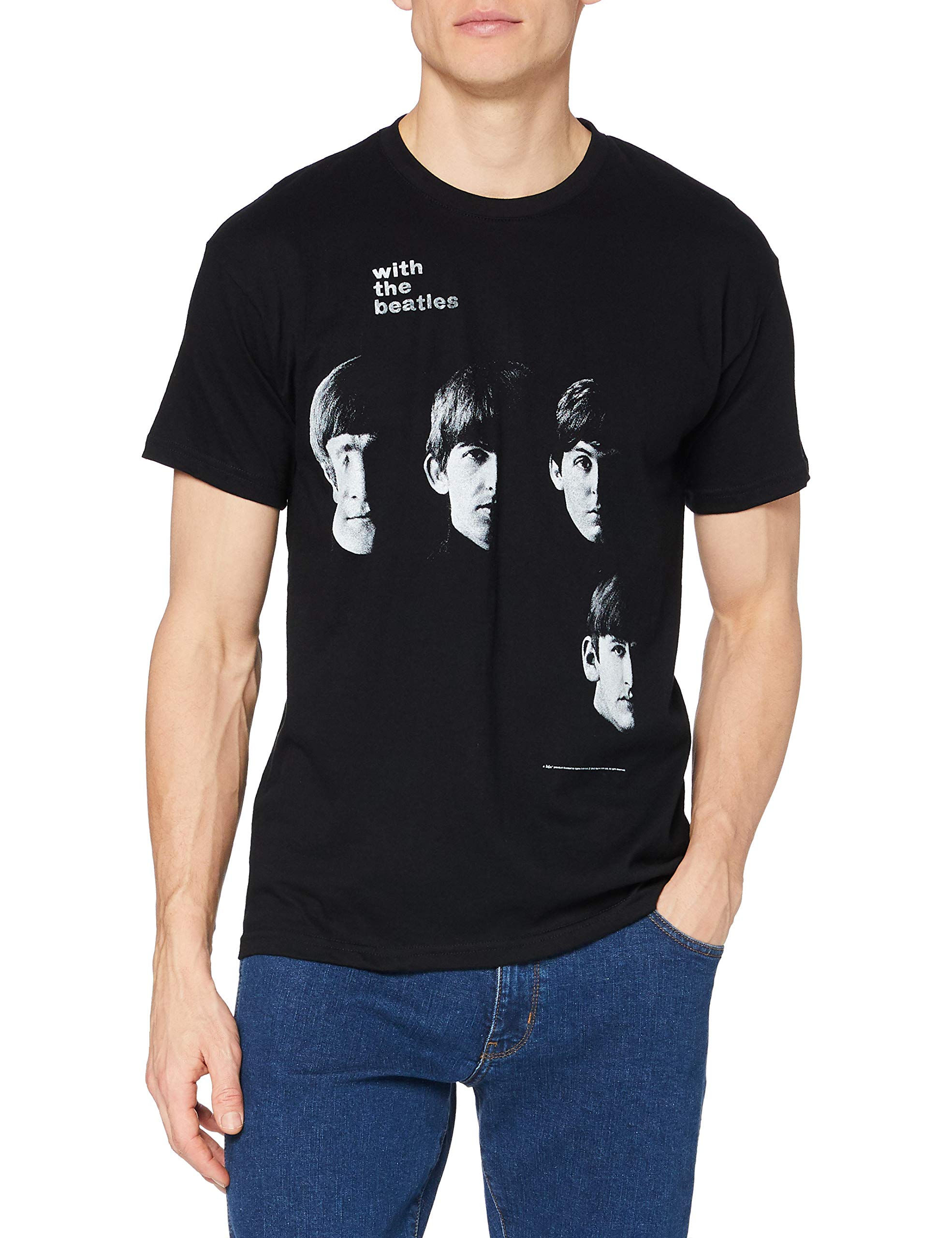 The Beatles Men's With The Beatles Short Sleeve T-Shirt, Black, Medium