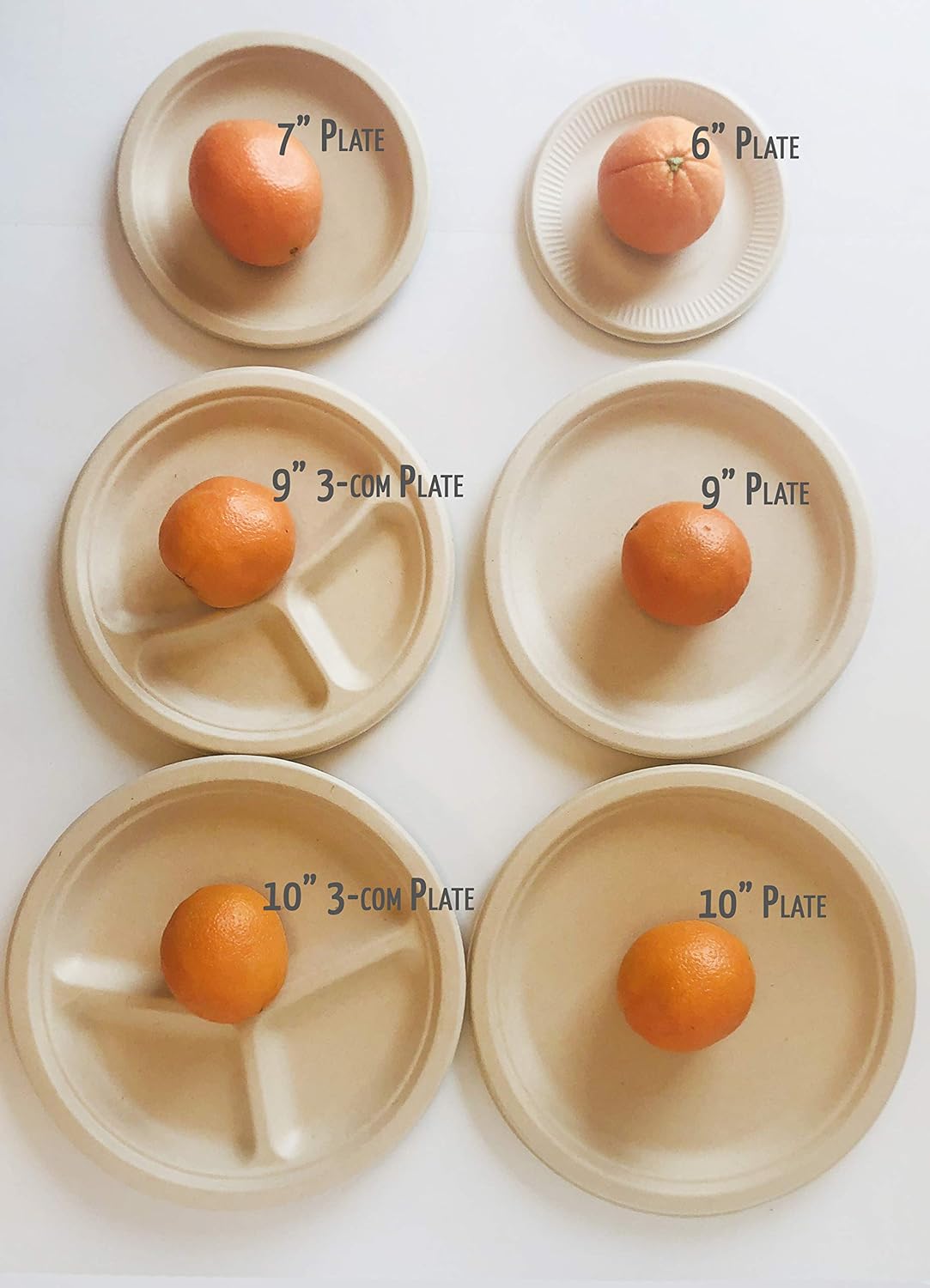 Earth's Natural Alternative Eco-Friendly, Natural Compostable Plant Fiber 9" Plate, Natural, 125 Count: Kitchen & Dining
